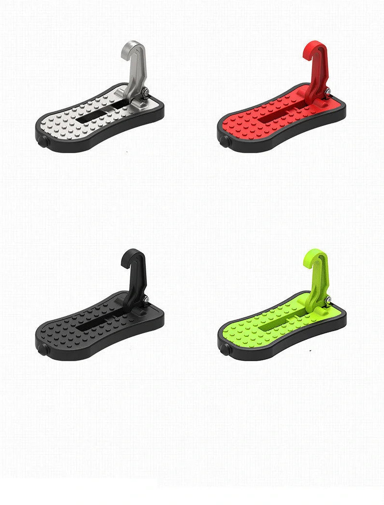 Aluminium alloy car foot assist pedal in silver, black, red, and green
