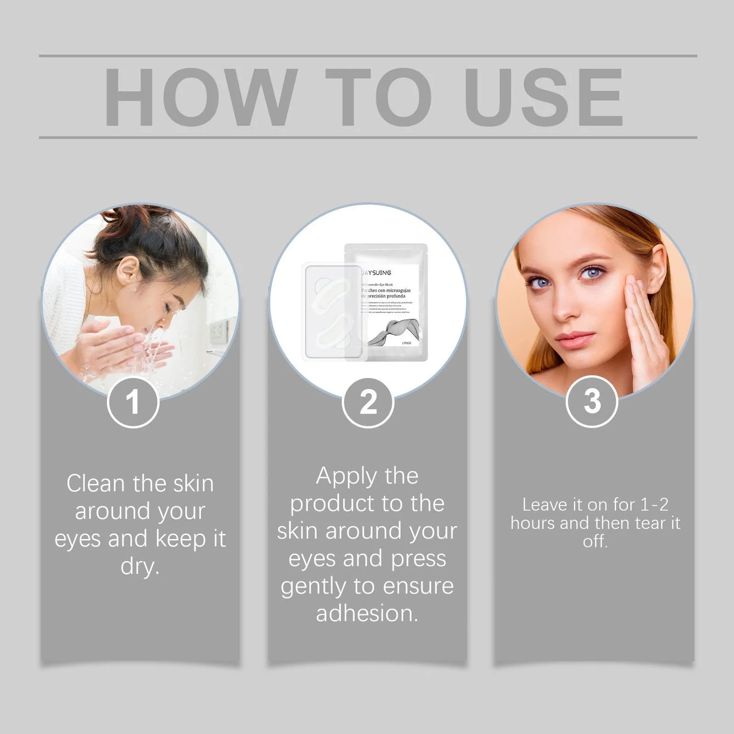 A pair of micro needle eye mask patches for under eye treatment.
