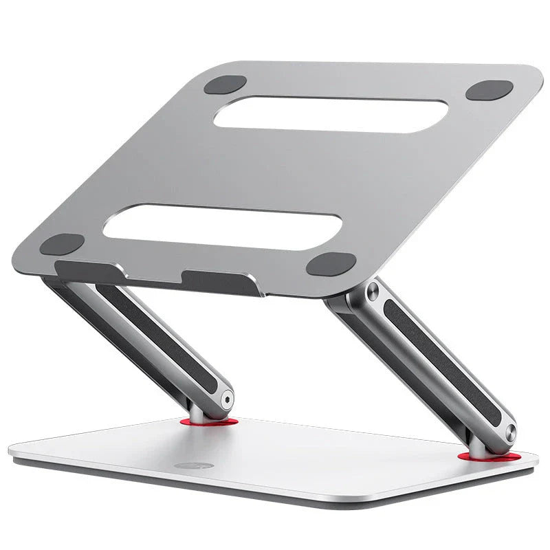 Elegant adjustable laptop cooling stand made of premium aluminium alloy with vented design for efficient heat dissipation