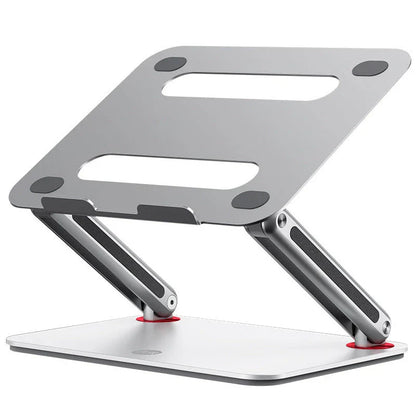 Elegant adjustable laptop cooling stand made of premium aluminium alloy with vented design for efficient heat dissipation