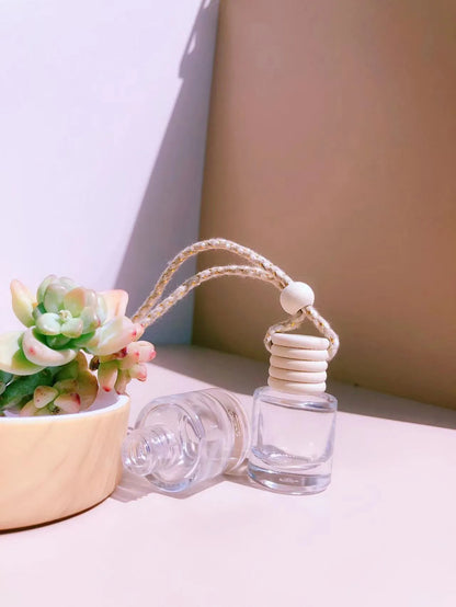 Car perfume pendant fragrance with glass bottle in four style options