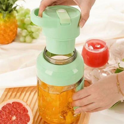 USB rechargeable portable blender with large 50-ounce capacity, powerful 80-watt motor, and precision steel blades for blending fresh juices and smoothies on the go.