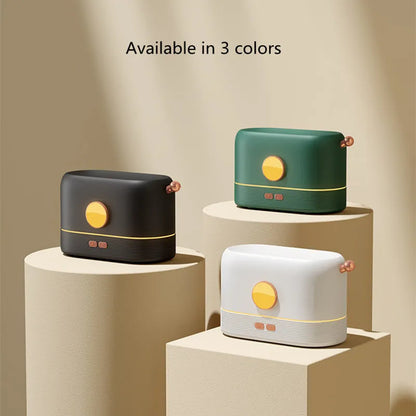 USB desktop humidifier with simulated flame effect and aroma diffusion functionality