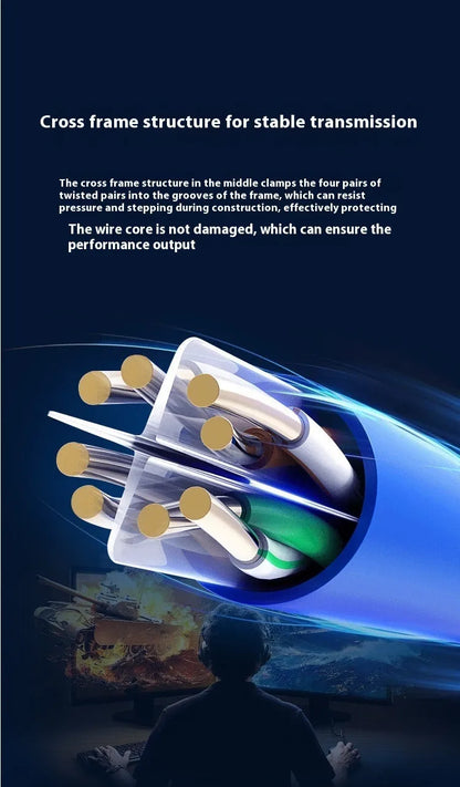 Reel of blue Category 6A oxygen-free copper network cable labelled 305 metres
