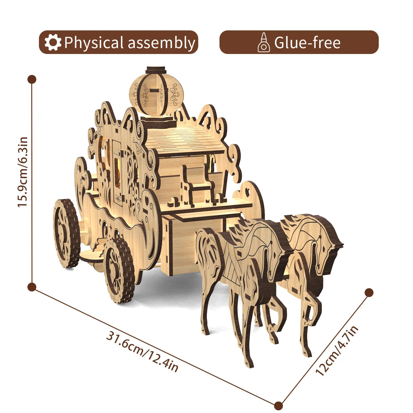 Princess Amelia Carriage 3D Puzzle Toy - A magical fairy tale puzzle for children and collectors