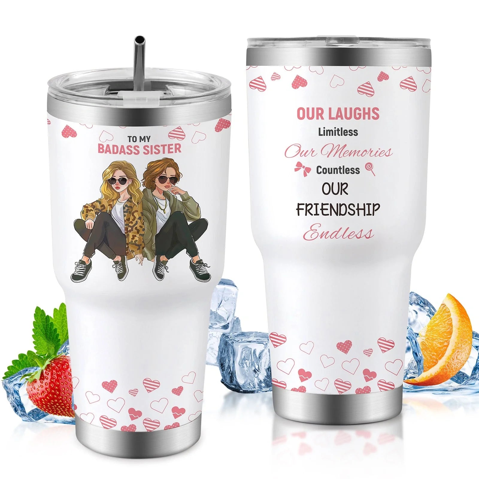 30oz insulated travel mug for car, keeps drinks hot or cold, spill-proof lid