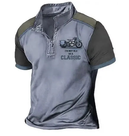 3D printed golf polo shirt in polyester bird eye cloth fabric with loose fit pullover design