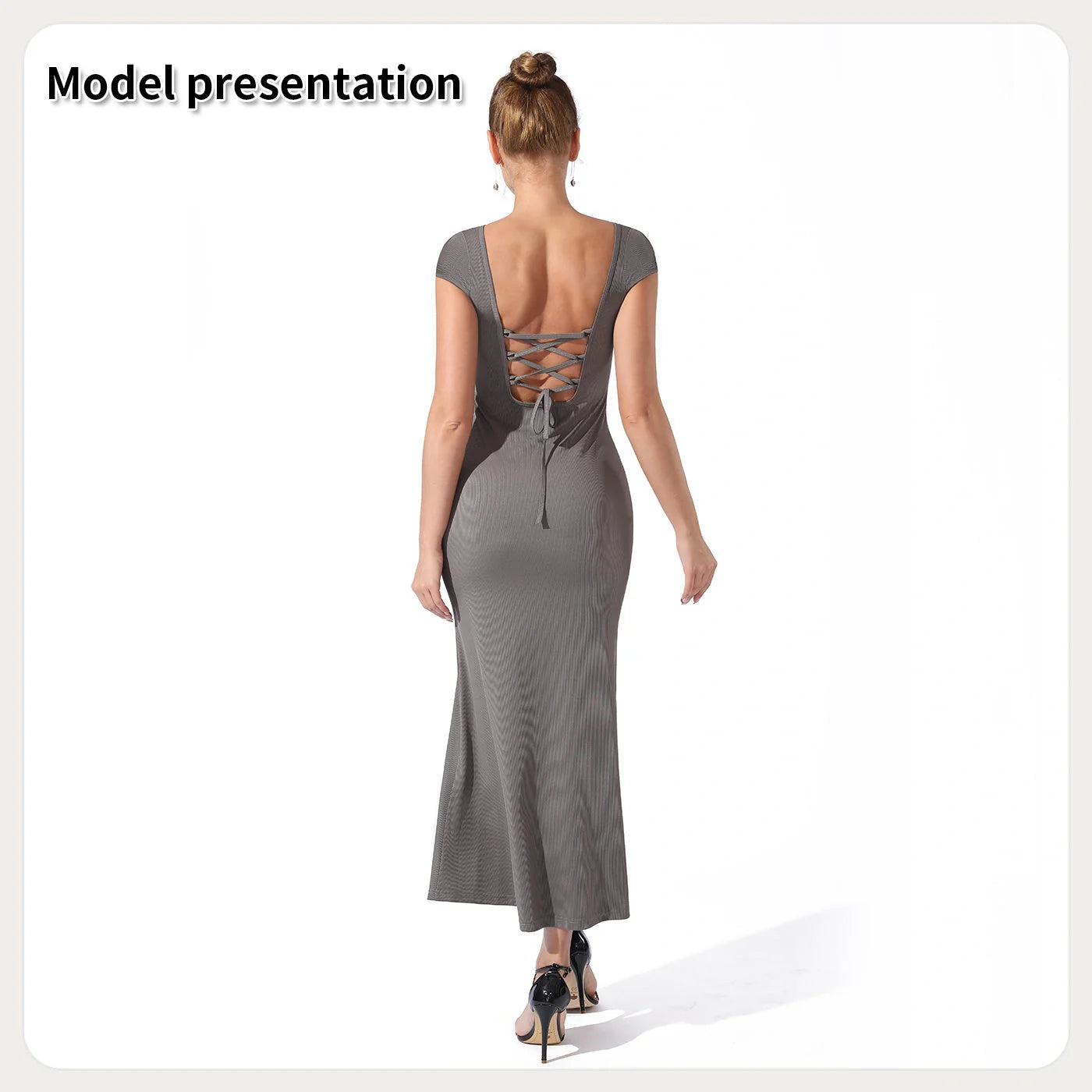 Black and grey casual dresses available in sizes S to 3XL