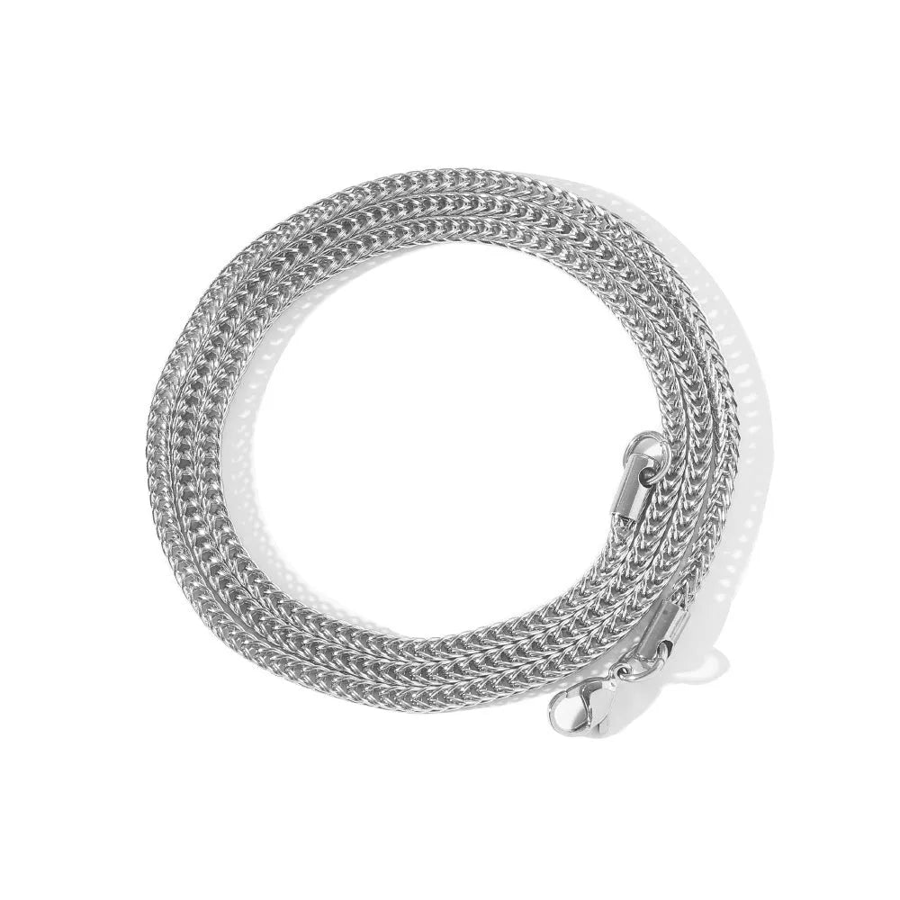 Vacuum electroplated stainless steel chain necklace for men and women, 3mm width