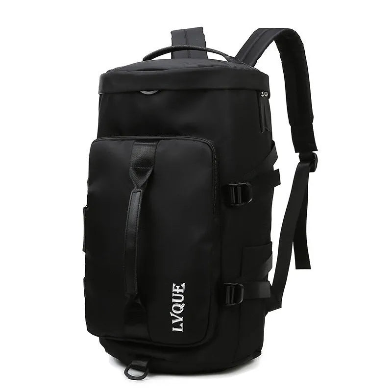 Gym bag nylon waterproof travel backpack men women 3 in 1 convertible handbag shoulder bag sport backpack with shoe compartment theft-proof combination lock square vertical section bag