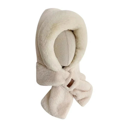 Cycling fleece-lined warm hat with ear protection in khaki, beige, pink, and grey