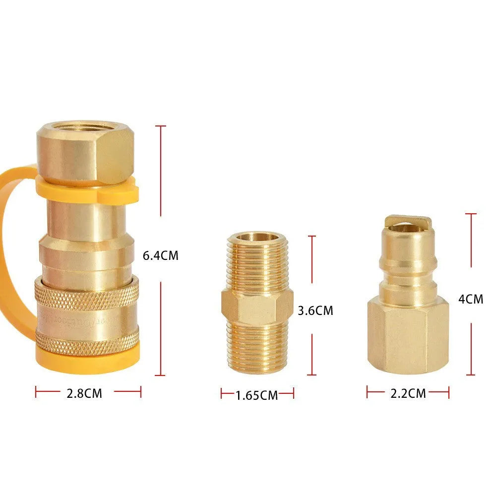 Gold brass 3/8-inch propane tank conversion charging connector