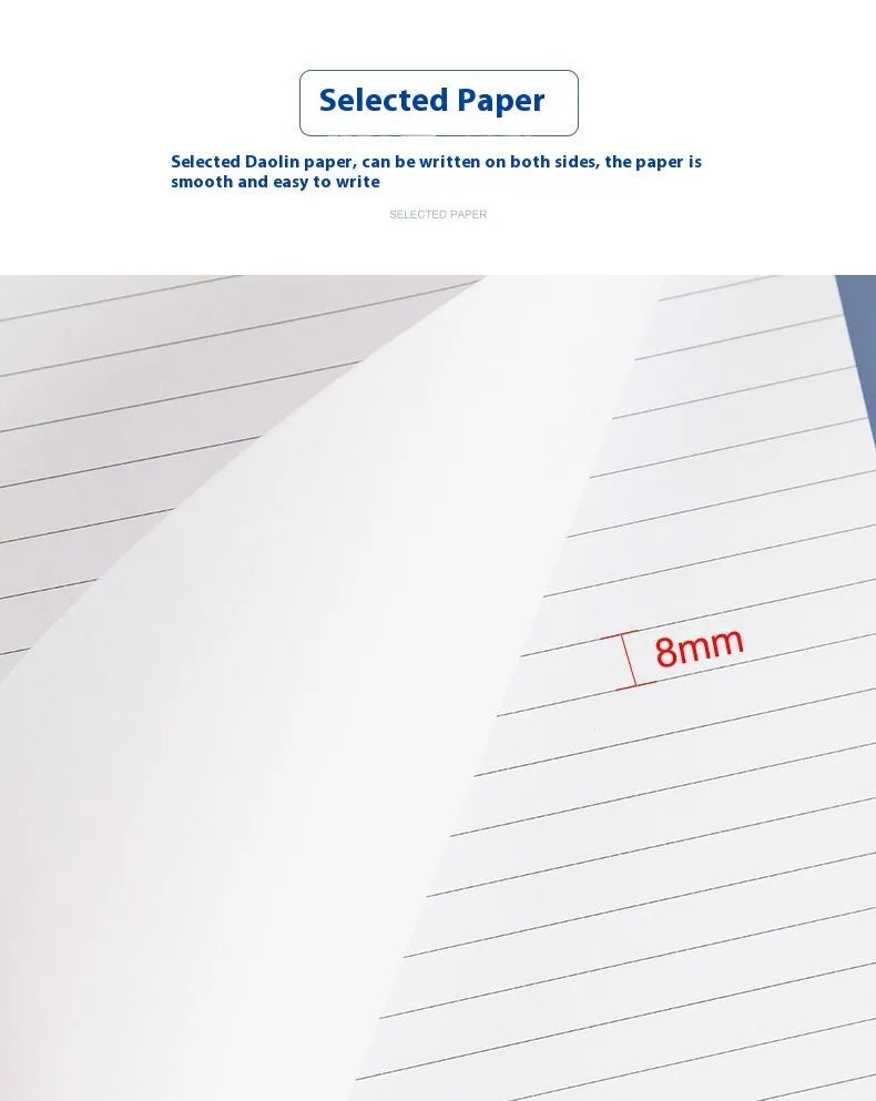 A4 tearable notebook showing grid paper pages and wireless adhesive binding for clean sheet removal