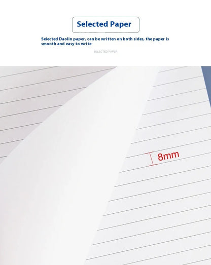 A4 tearable notebook showing grid paper pages and wireless adhesive binding for clean sheet removal