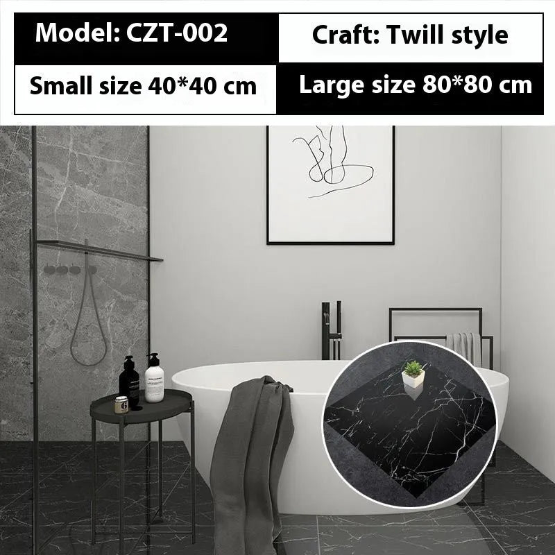 Close-up of geometric pattern marble effect self-adhesive wall sticker measuring 40x40cm