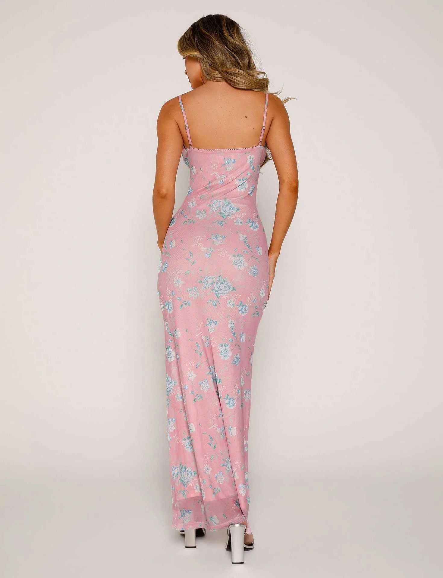 Y2K floral print summer slip dress for women in various colours