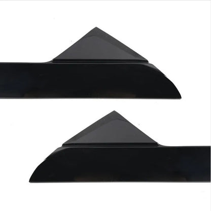 Black Ford front windscreen exterior trim panel set with part codes BB5Z-7803144-AA and BB5Z-7803145-AA.