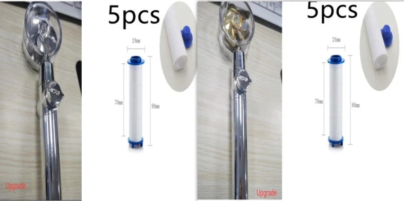 Turbo Propeller Shower Head with 360° fan extension and holder for a luxurious shower experience