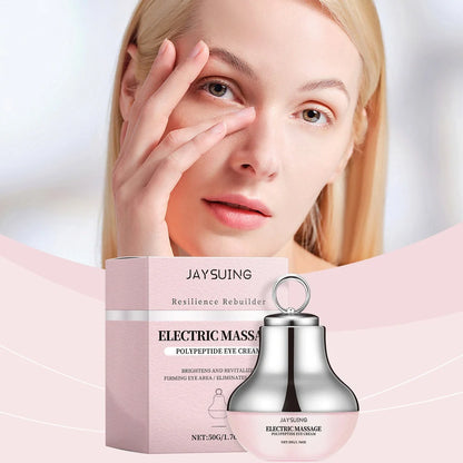 Electric firming eye cream in 7.7x11cm container with massage applicator for eye area treatment