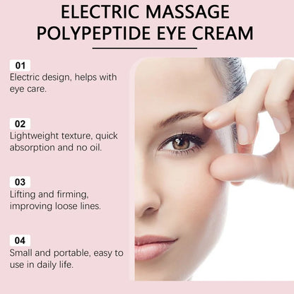 Electric firming eye cream in 7.7x11cm container with massage applicator for eye area treatment