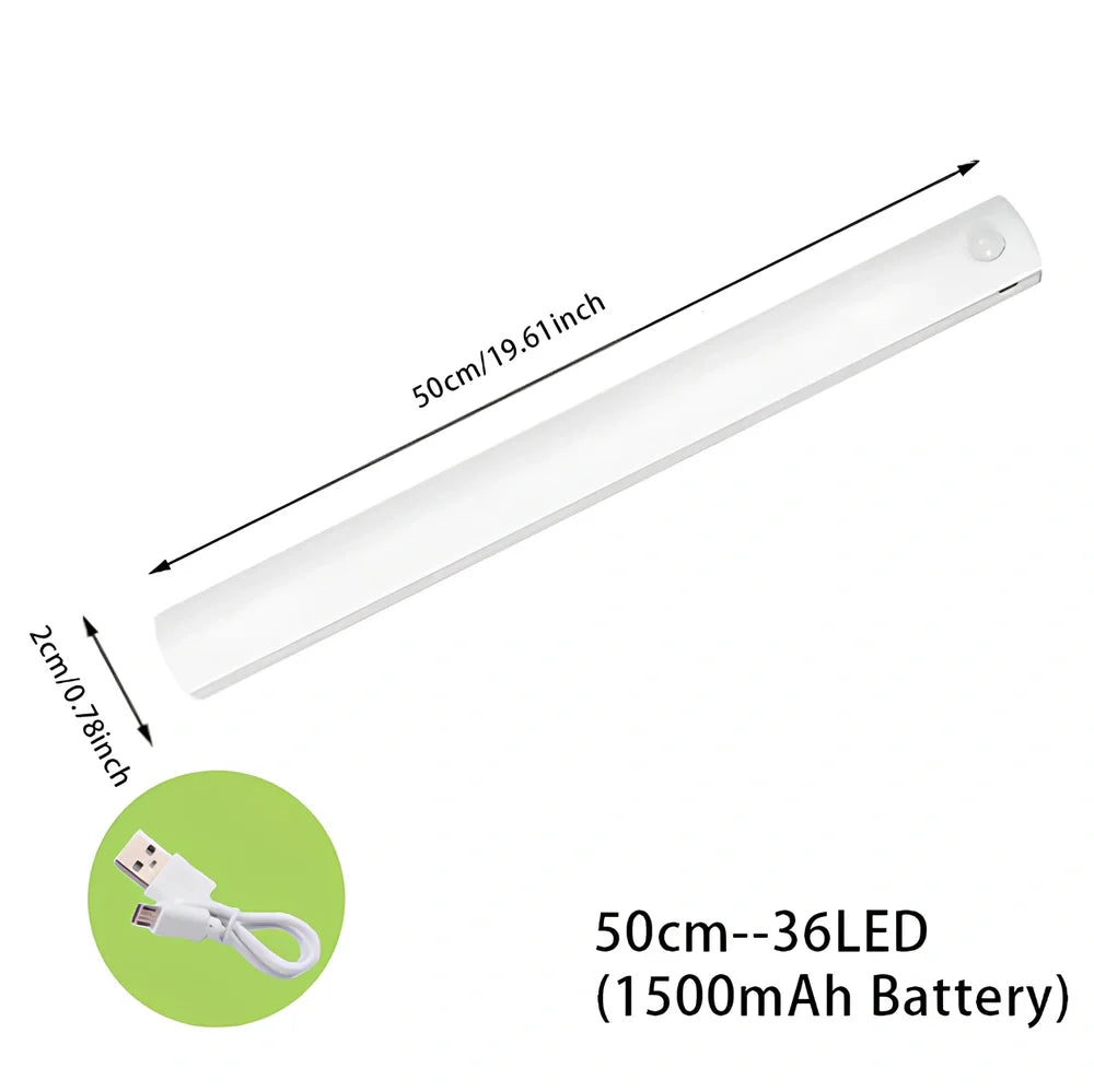 Wireless LED motion sensor night light with magnetic mounting in various sizes