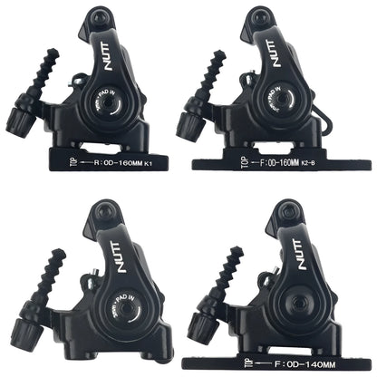 Road bike disc brake flat double-acting pull clip device in metal, S7, 140mm and 160mm front or rear option