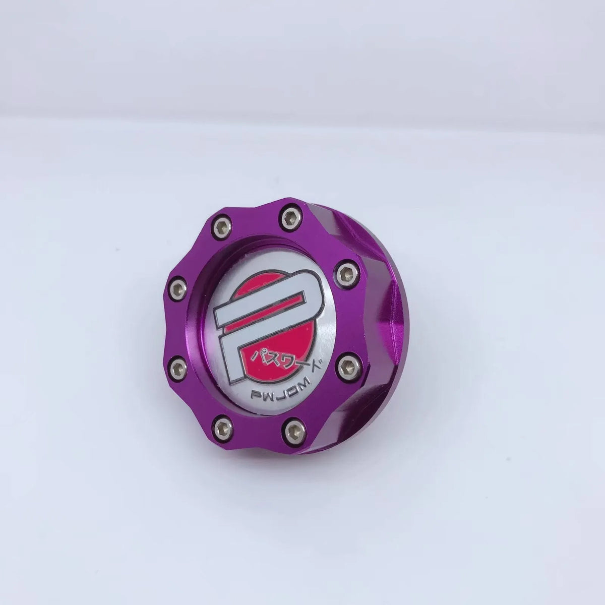 Aluminium alloy oil filter cap for Honda cars in red, blue, gold, and purple colour options.
