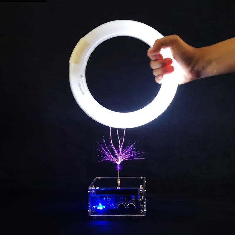 10cm vinyl record Bluetooth music Tesla coil with copper substrate and long arc mode