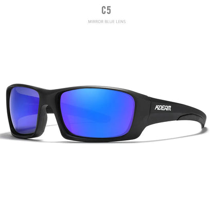 Ultralight polarised sports sunglasses with TR90 frame and silicone nose pad in one of eight available colours.