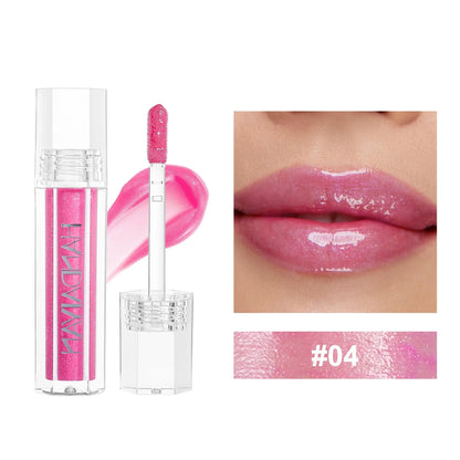 Set of six pearlescent lip lacquer tubes in shades 01 to 06, 1.8ml each.