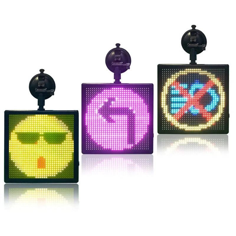 Customisable car rear window LED display with vibrant seven-colour messages