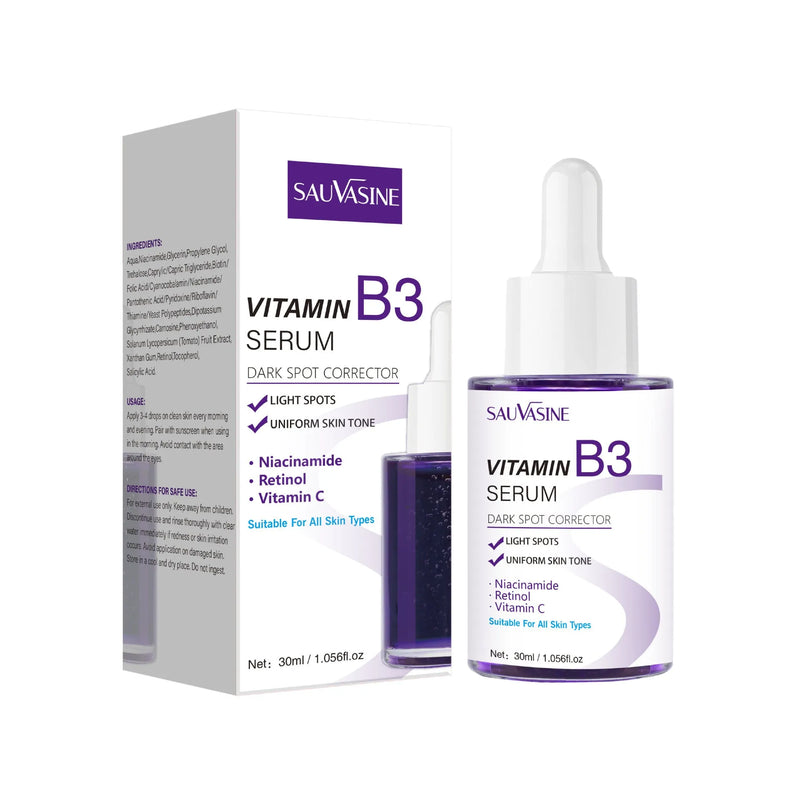 Vitamin B3 Facial Essence 30ml Nourishing Moisturising Firming Serum with Niacinamide for Universal Skin Types, Standard Specification Clear Glass Bottle