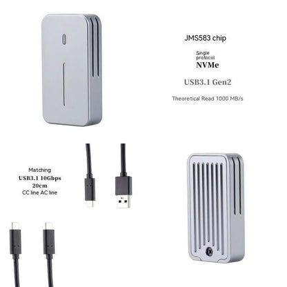 Aluminium M.2 SSD enclosure with USB-C connector for external storage expansion