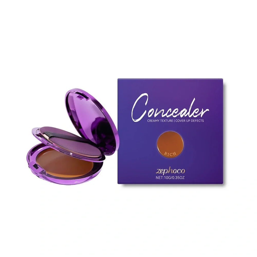 Efficient concealer plate with six colour options including Dark Skin, Ivory white, and Natural colour