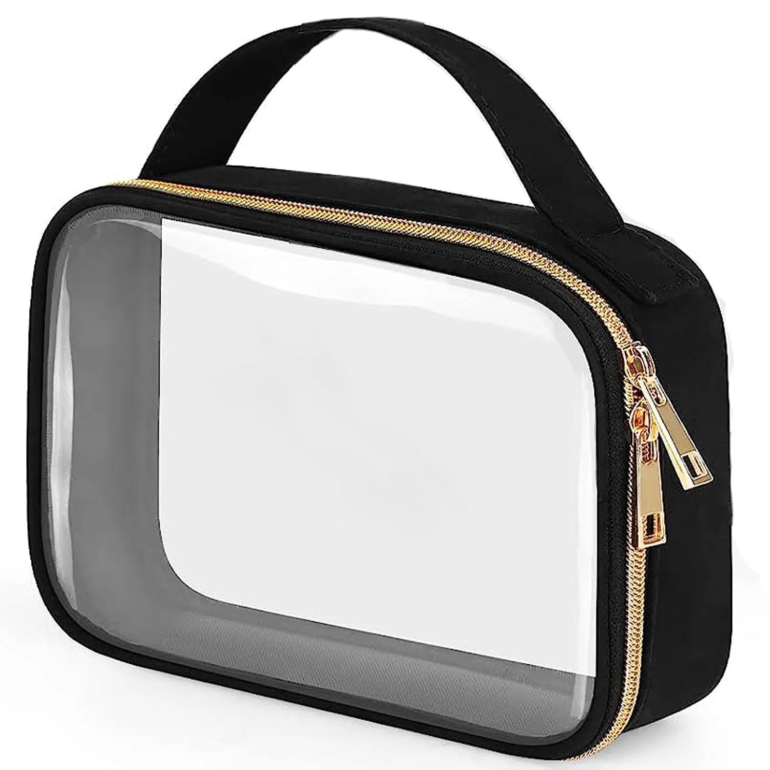 Transparent PVC lipstick storage bag with detachable chain showing 7.85-inch dimensions