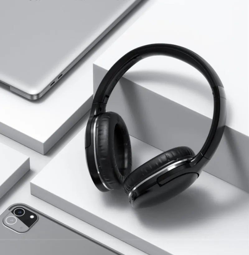 Wireless Bluetooth gaming headset in black sports style design