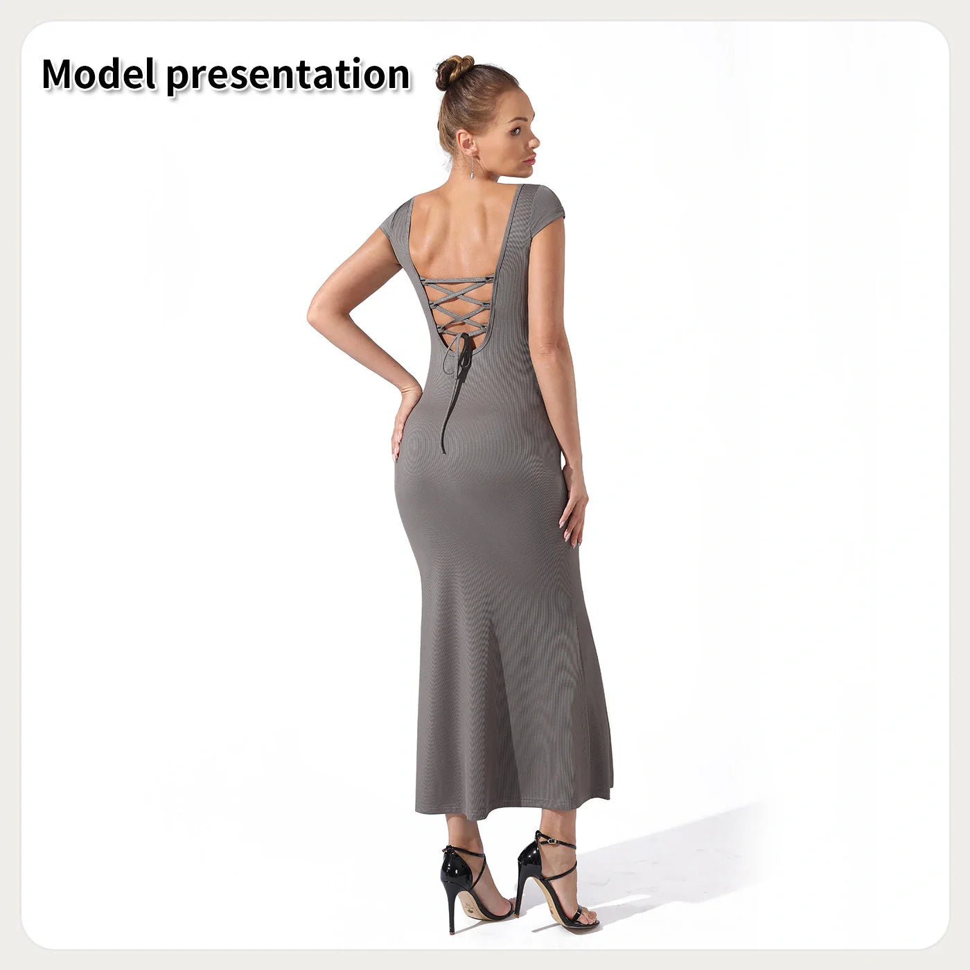 Black and grey casual dresses available in sizes S to 3XL