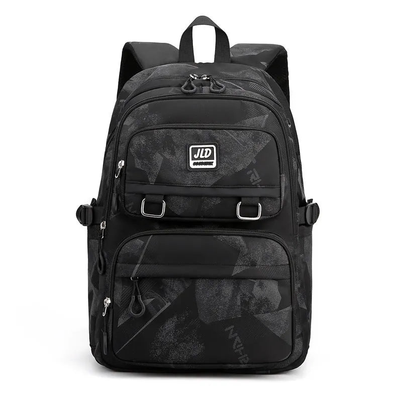 Large capacity nylon girls school backpack with anti-theft and waterproof features