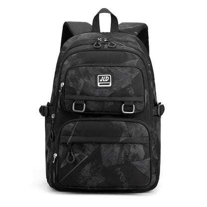 Large capacity nylon girls school backpack with anti-theft and waterproof features