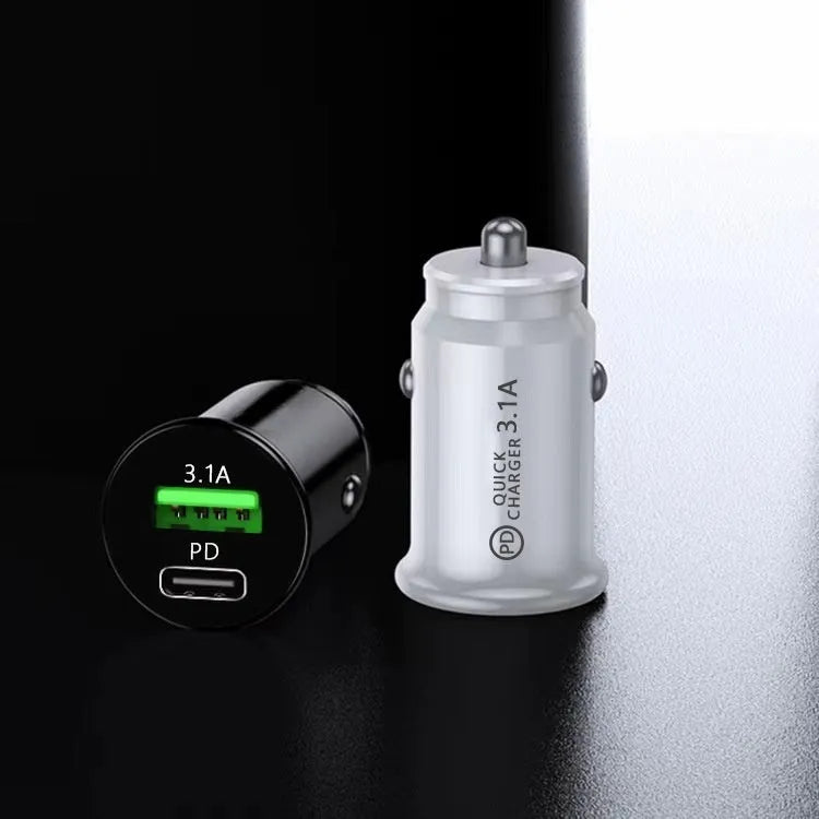 Dual USB car charger converter with 12V plug for vehicle charging of phones and tablets