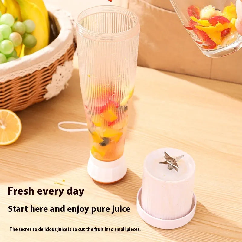Portable USB electric juicer blender in light green colour with 400ml cup
