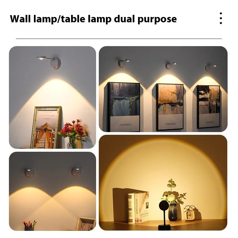 Geometric stereo shaped rechargeable wall spotlight in white finish with remote control