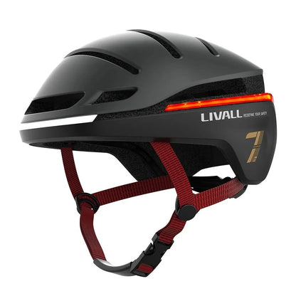 Smart bicycle helmet with integrated LED safety lights for night cycling in multiple colour options