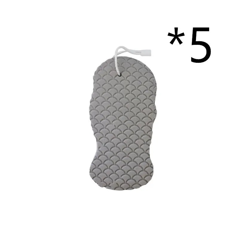 3D fish scale pattern bath sponge in white, grey, pink, or light blue for gentle exfoliation