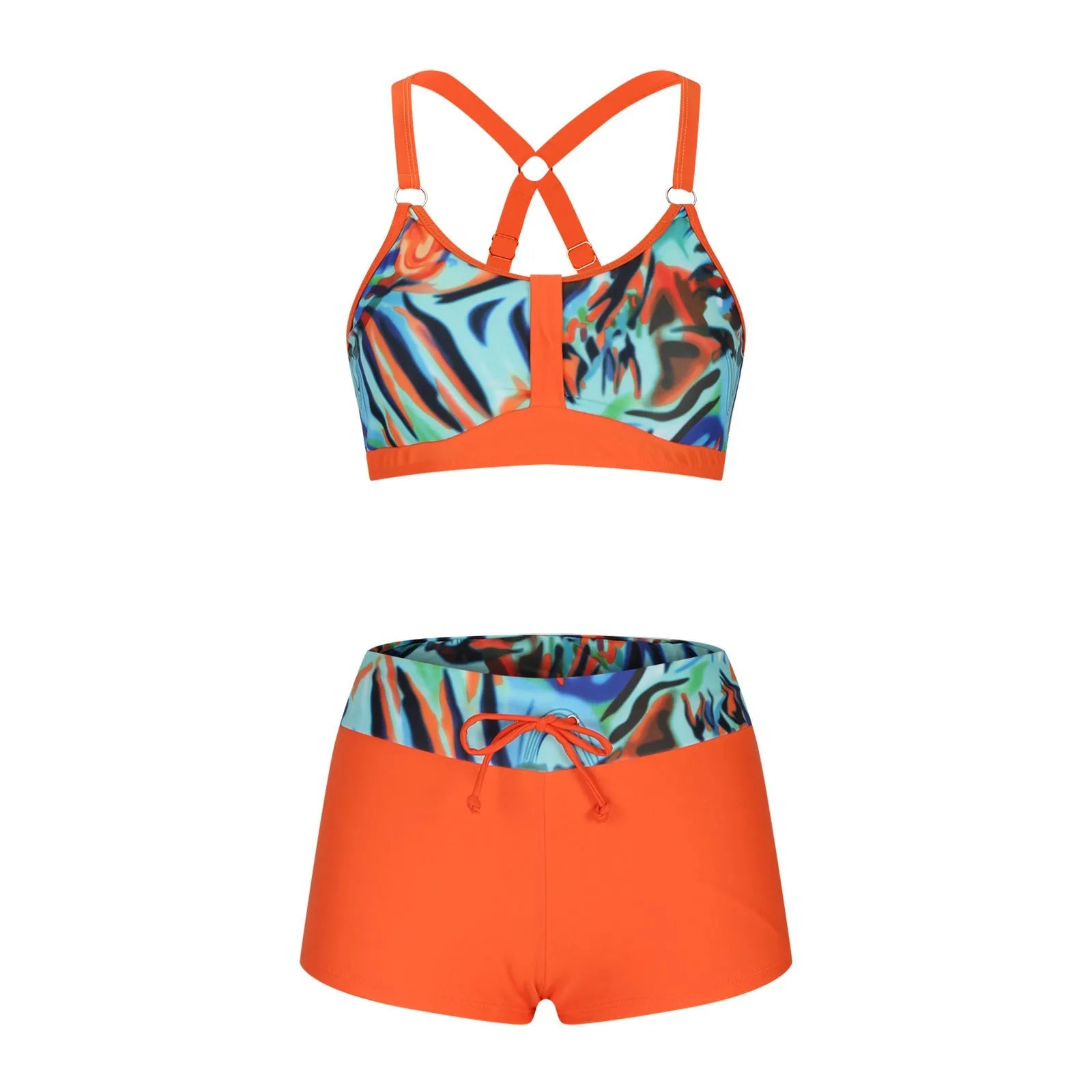 Women's floral print split bikini swimsuit in various colours and sizes