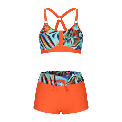 Women's floral print split bikini swimsuit in various colours and sizes