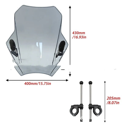 Grey PC motorcycle windscreen in windshield style for general motorcycle use