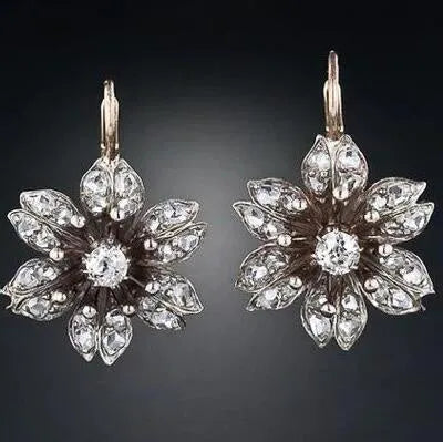 Silver retro-style female earrings with electroplated finish suitable for office and everyday wear