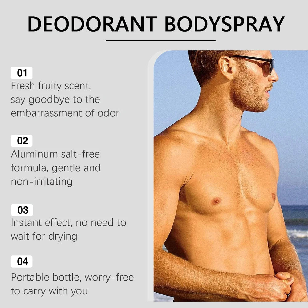 Men's fruit fragrance care spray bottle with 100ml net content and spray mechanism