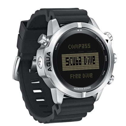 Black and white dial smart watch with 48mm case and M/L strap for outdoor sports altitude monitoring